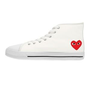Hight Top White Heart Eyes Shoes Womens
